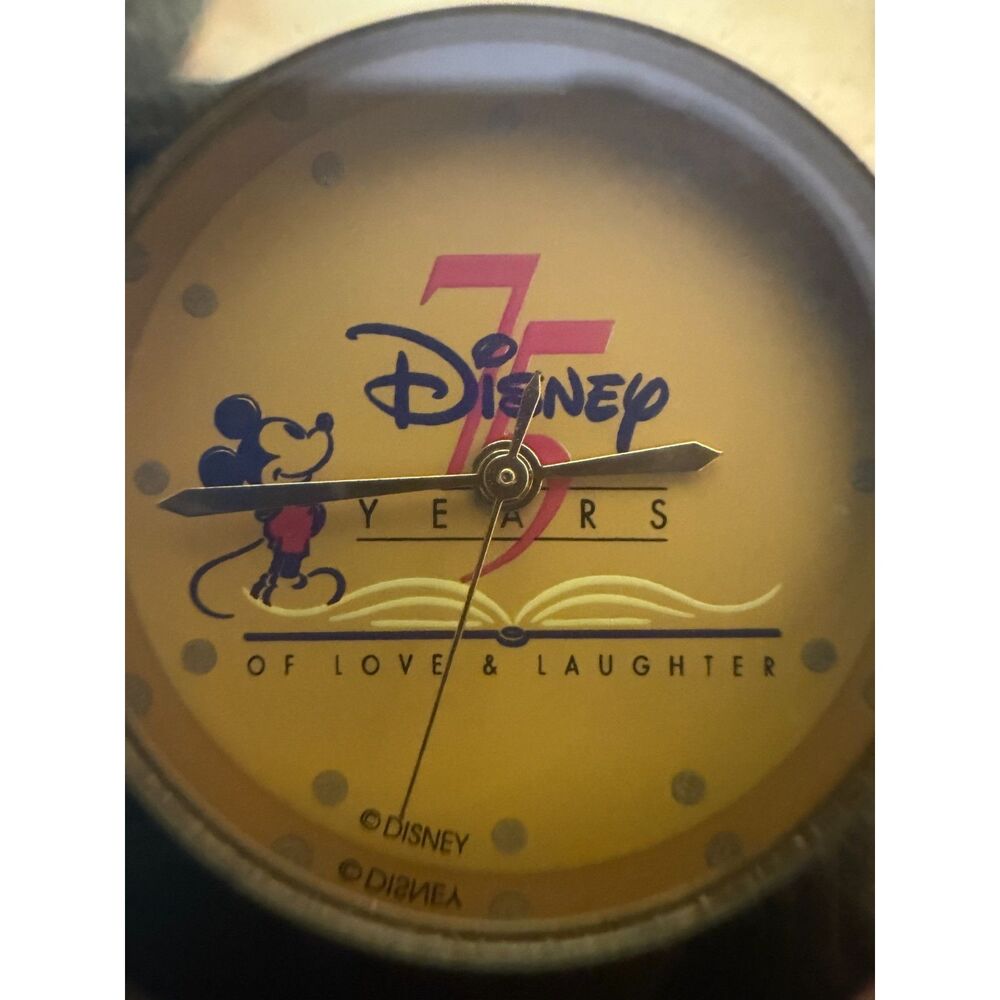 Vintage 1998 Disney Mickey Mouse 75 Years Love Laughter Clock Insert Replacement